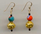 "Missoni" 8mm Mat and Gold 12mm "Paint Drip" Earrings
